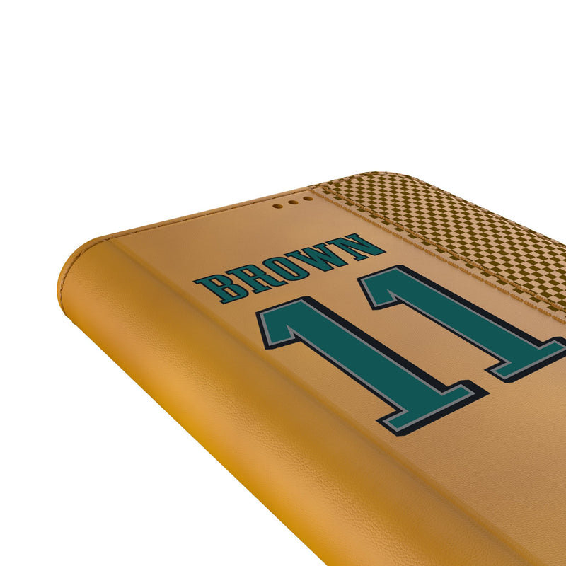 A.J. Brown Philadelphia Eagles 11 Ready Galaxy Folio Phone Case Detail.Jpg