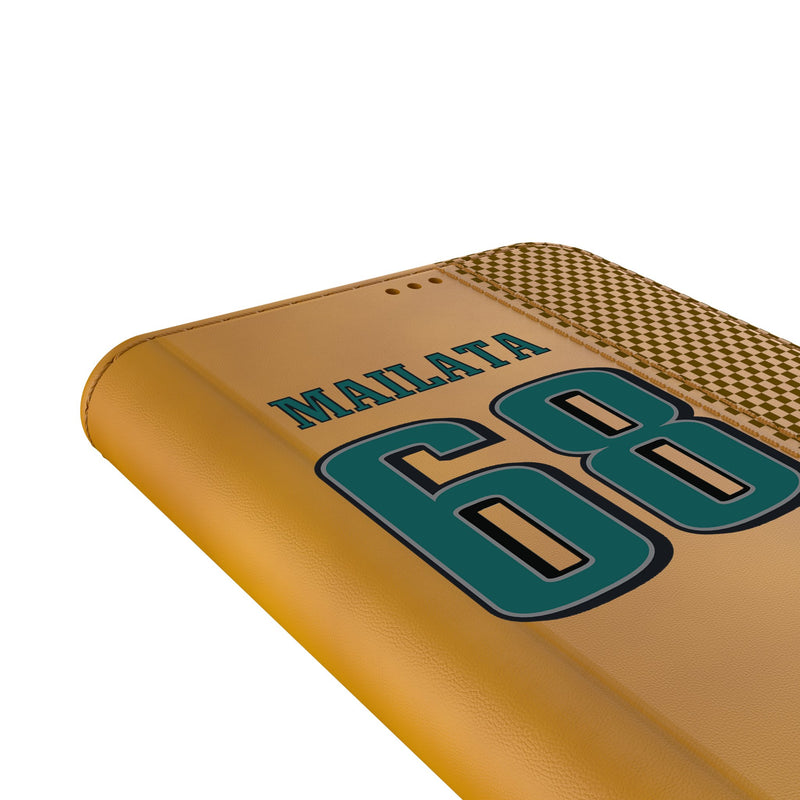 Jordan Mailata Philadelphia Eagles 68 Game Tactic Galaxy Folio Phone Case for Samsung Galaxy Detail.Jpg