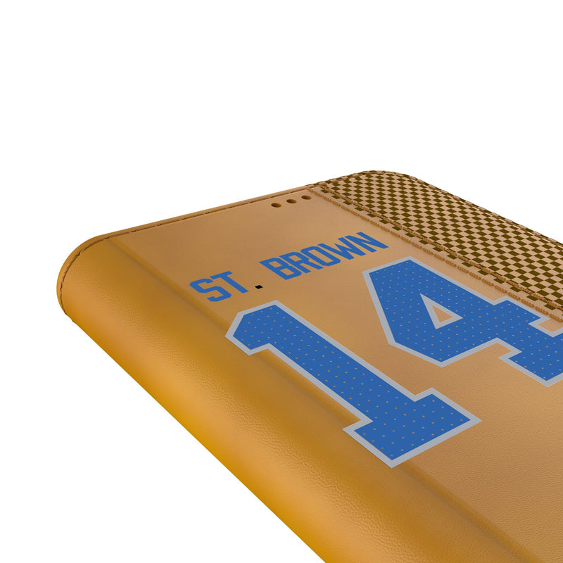 Amon-Ra St. Brown Detroit Lions 14 Ready Galaxy Folio Phone Case Detail.Jpg