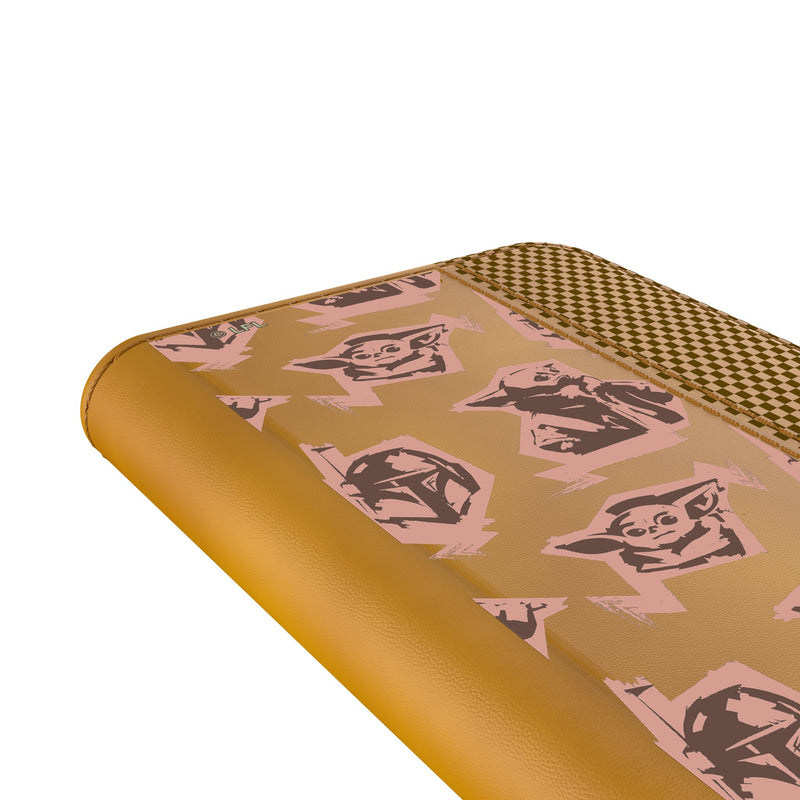 Star Wars: The Mandalorian Grogu Pattern Galaxy Folio Phone Case for Samsung Galaxy Detail.Jpg