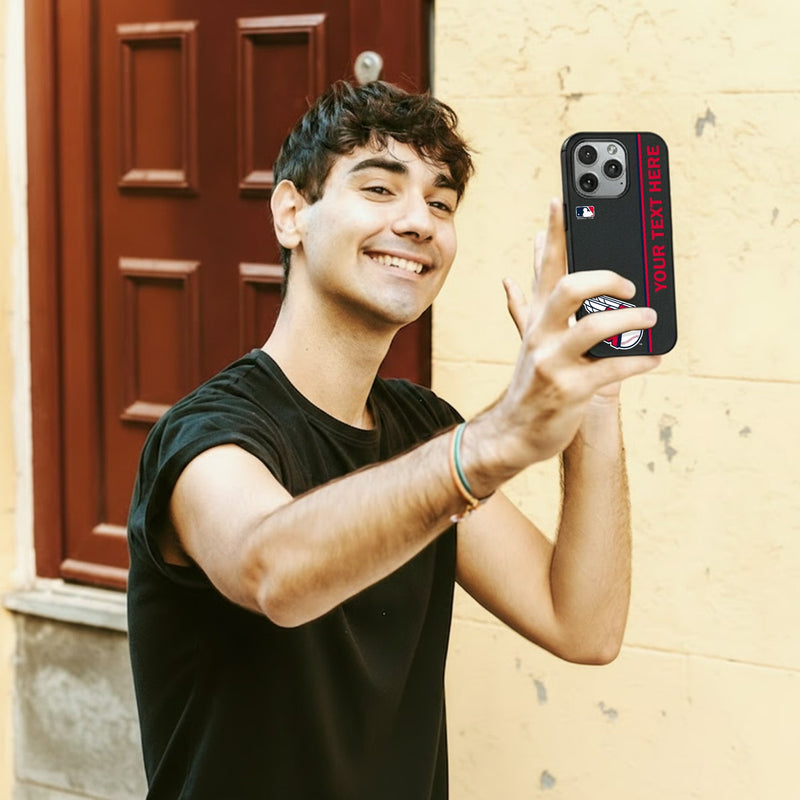 Cleveland Guardians Personalized Sidebard iPhone MagSafe Compatible Phone Case for Apple iPhone Lifestyle.Jpg