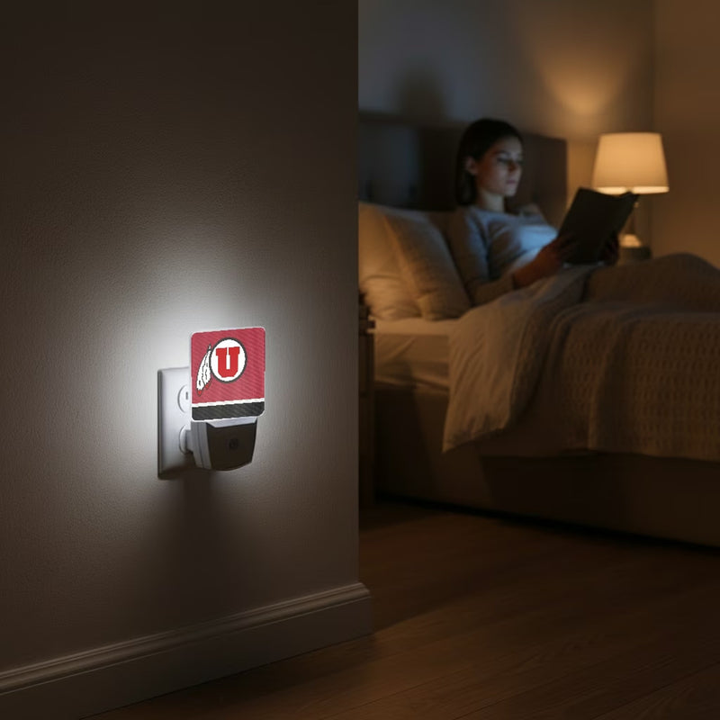 University of Utah Utes Stripe Night Light 2-Pack Lifestyle.Jpg