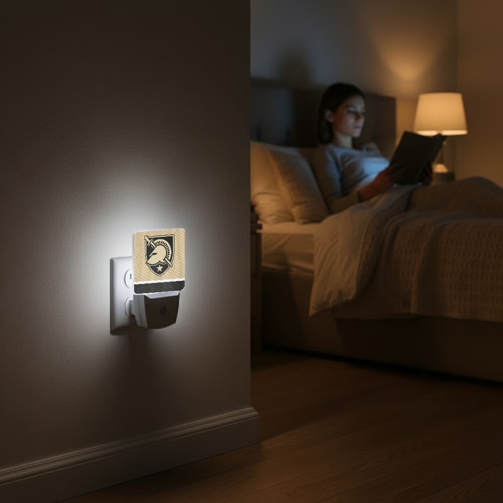United States Military Academy Black Knights Stripe Night Light 2-Pack Lifestyle.Jpg