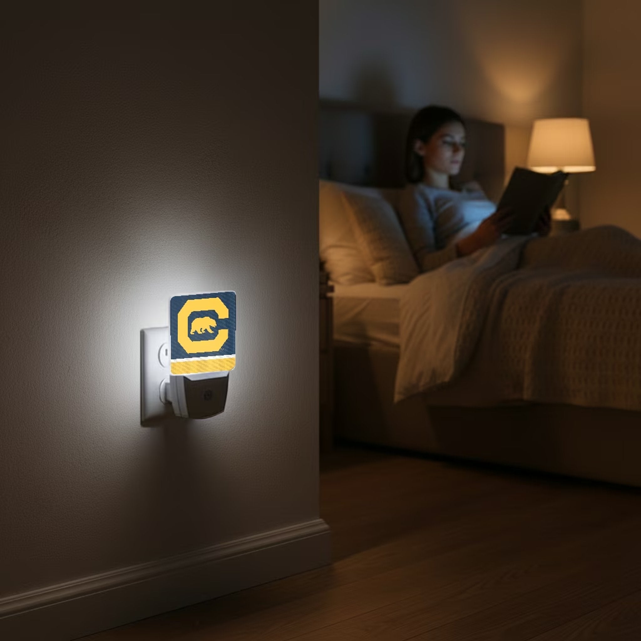 University of California Berkeley Golden Bears Stripe Night Light 2-Pack Lifestyle.Jpg