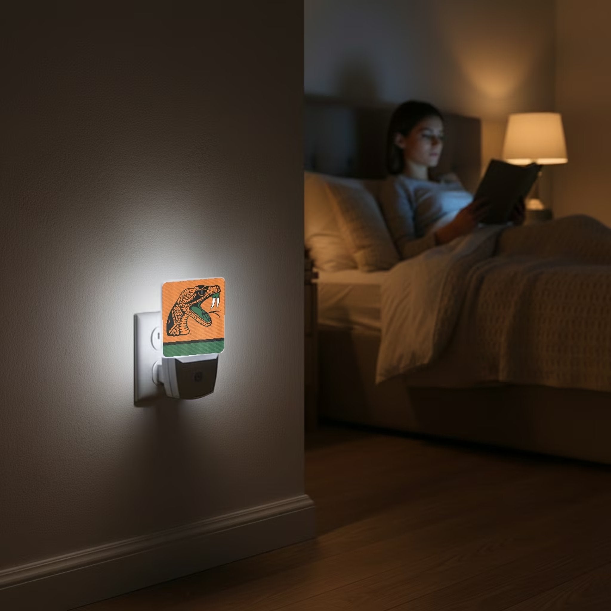 Florida A&M University Rattlers Stripe Night Light 2-Pack Lifestyle.Jpg