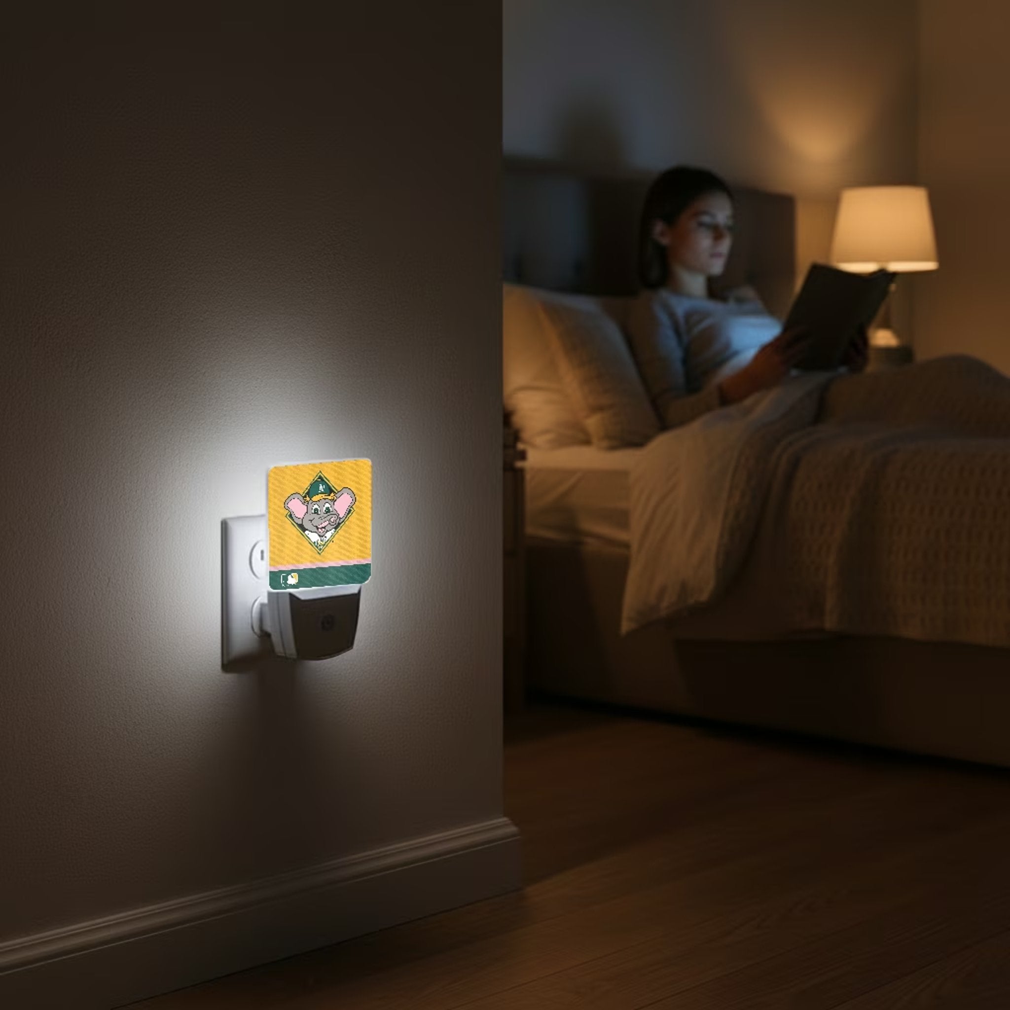 Oakland Athletics Stripe Night Light 2-Pack Lifestyle.Jpg