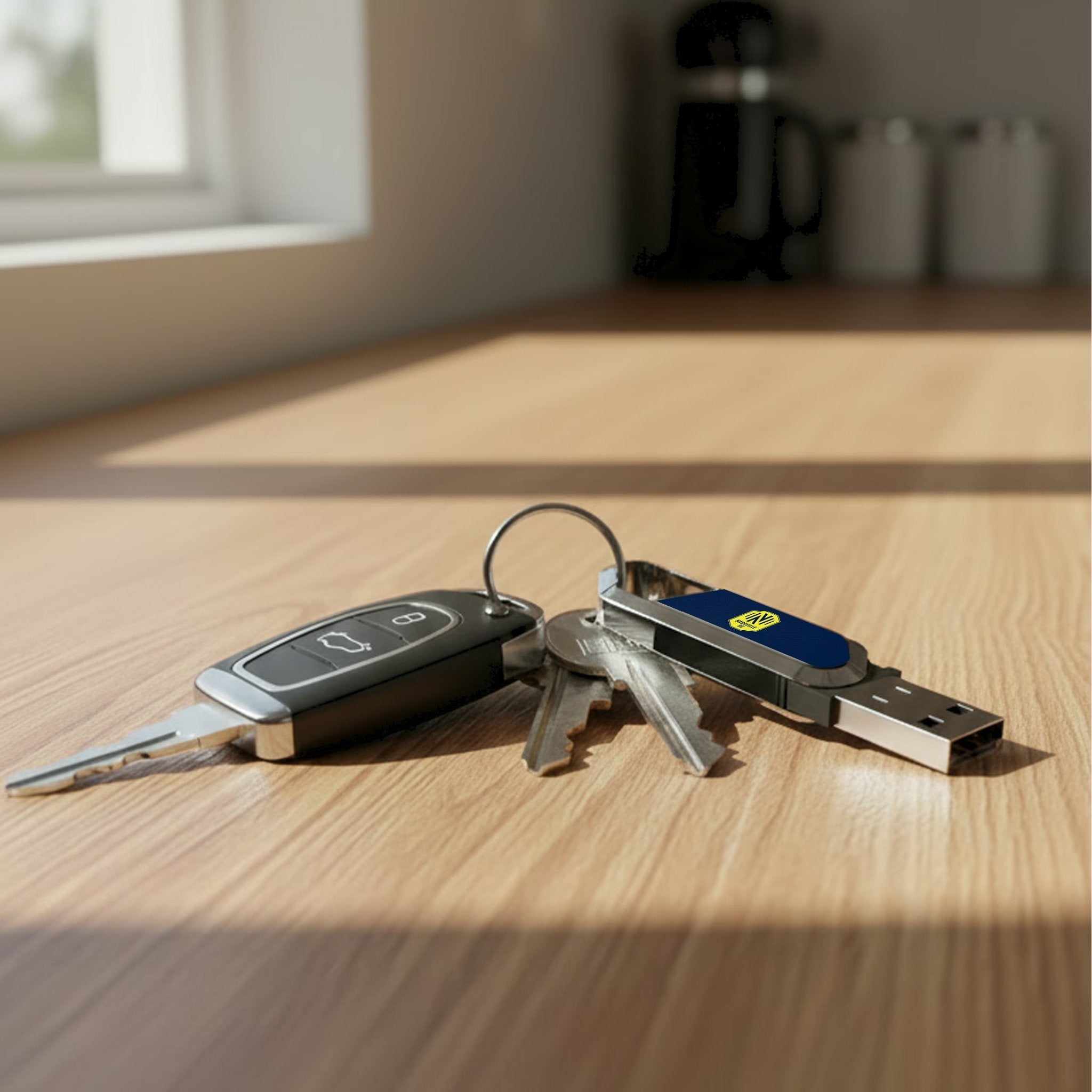 Nashville SC Solid USB 64GB Clip Style Flash Drive Lifestyle.Jpg