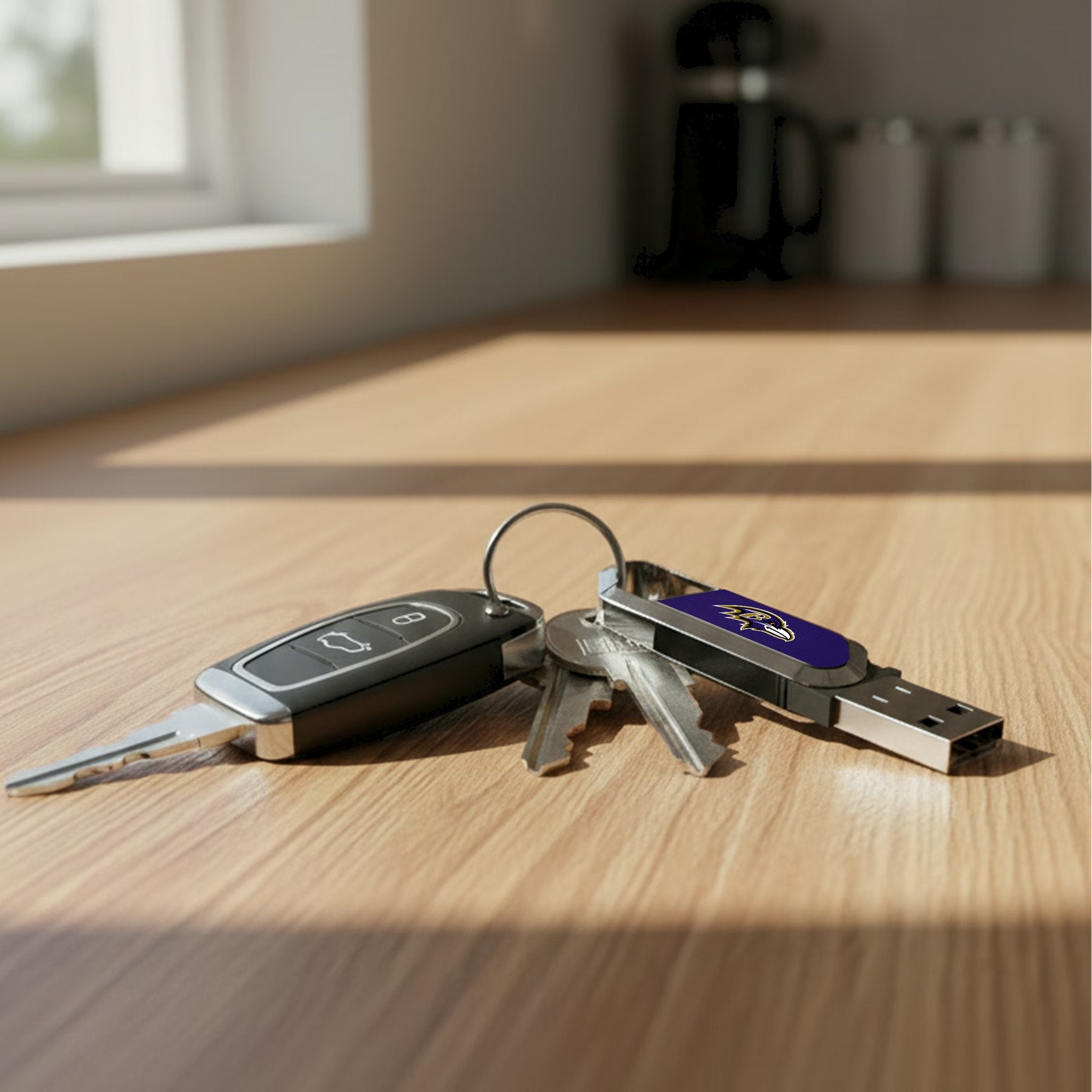 Baltimore Ravens Solid USB 64GB Clip Style Flash Drive Lifestyle.Jpg