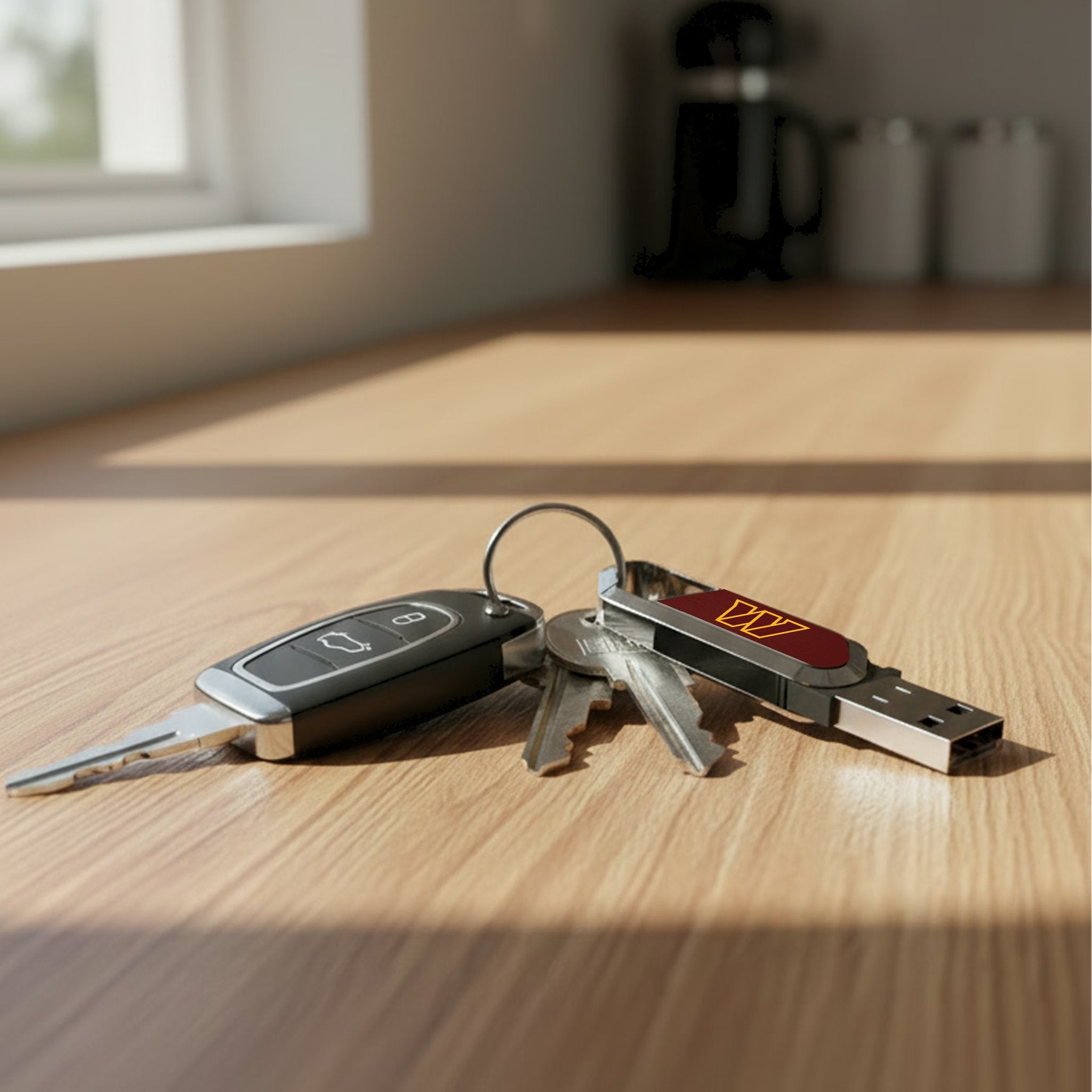 Washington Commanders Solid USB 64GB Clip Style Flash Drive Lifestyle.Jpg