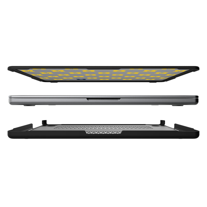 University of Michigan Wolverines Fashion Pattern MacBook Laptop Case for Apple MacBook Split.Jpg