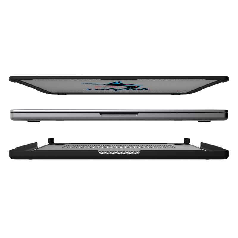 Miami Marlins Linen MacBook Laptop Case for Apple MacBook Split.Jpg