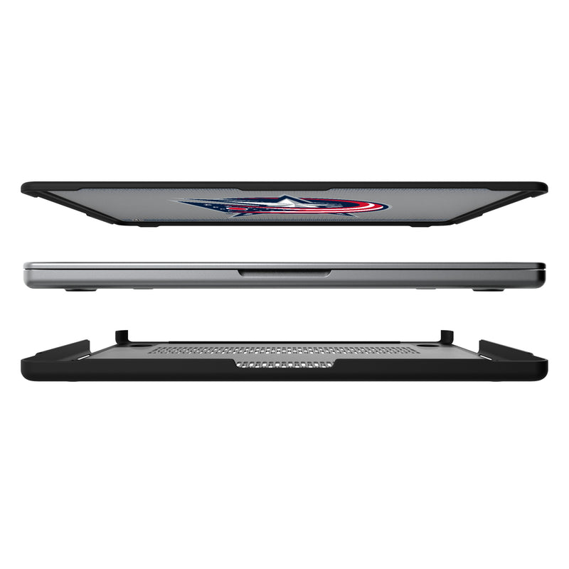 Columbus Blue Jackets Linen MacBook Laptop Case Split.Jpg