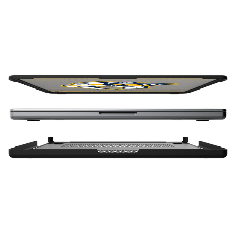 Nashville Predators Linen MacBook Laptop Case Split.Jpg