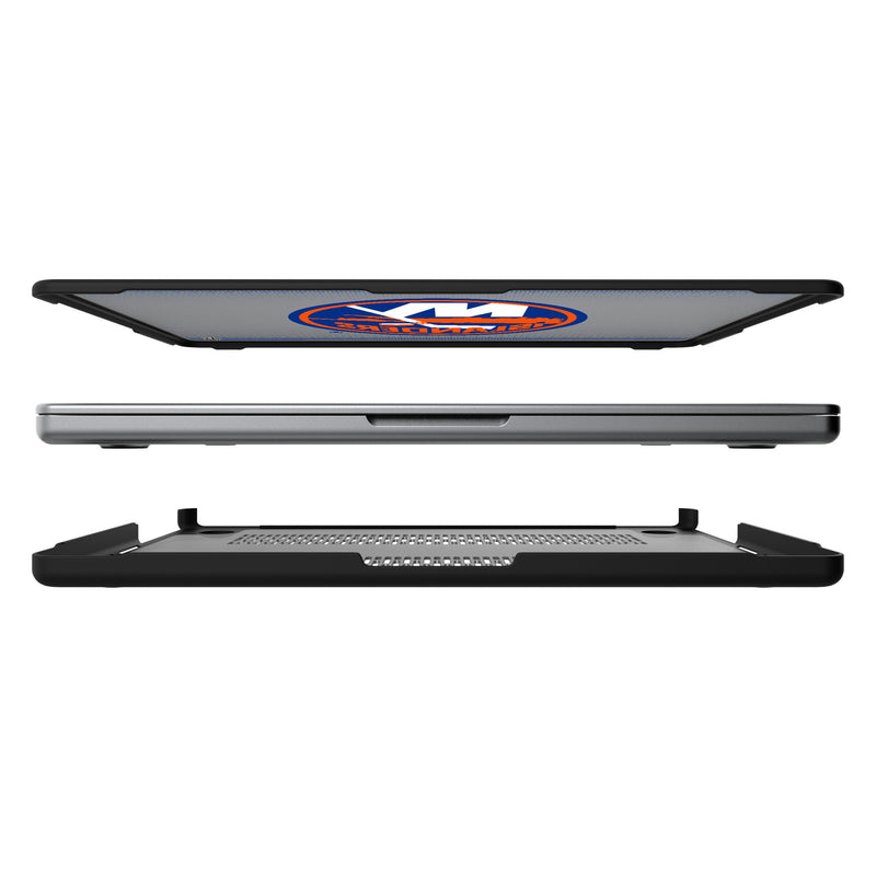 New York Islanders Linen MacBook Laptop Case Split.Jpg