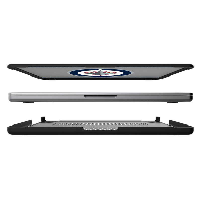 Winnipeg Jets Linen MacBook Laptop Case Split.Jpg