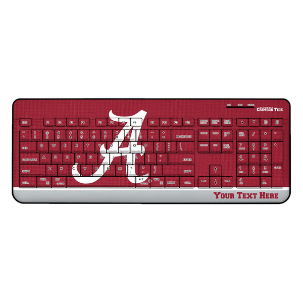 University of Alabama Crimson Tide Script A Personalized Endzone Solid Wireless USB Keyboard