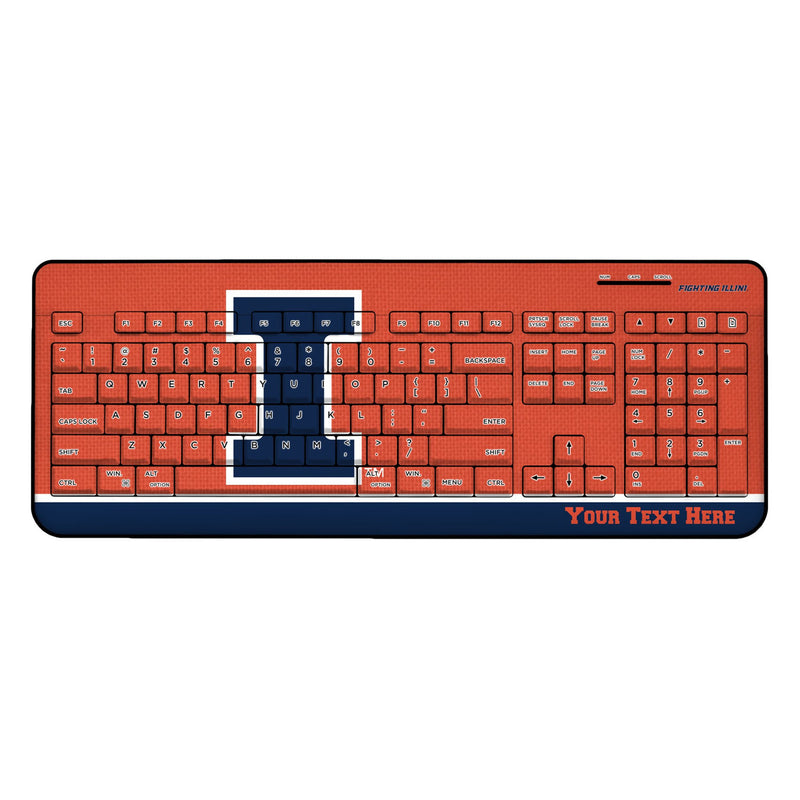 University of Illinois Fighting Illini Personalized Endzone Solid Wireless USB Keyboard