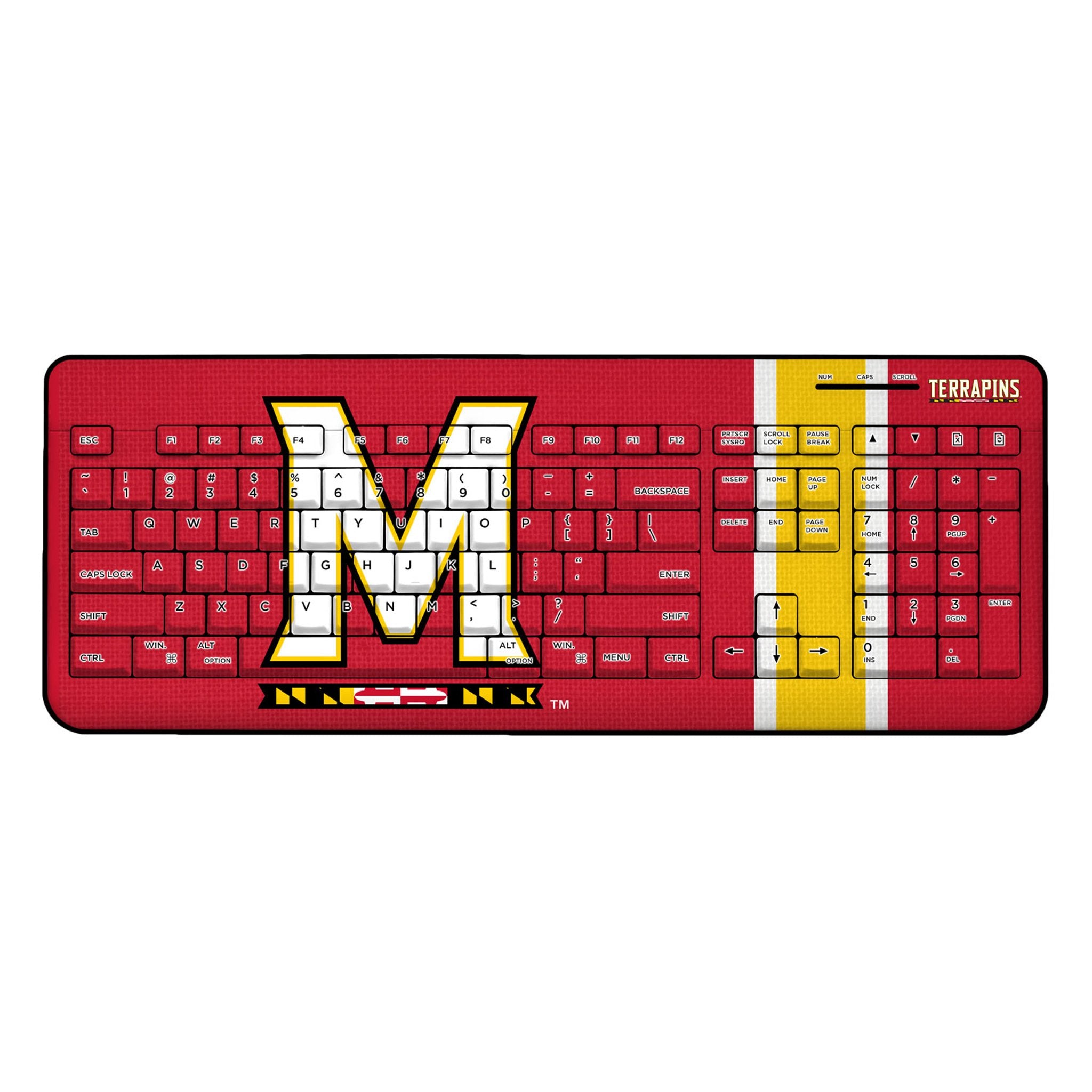 University of Maryland Terrapins Stripe Wireless USB Keyboard