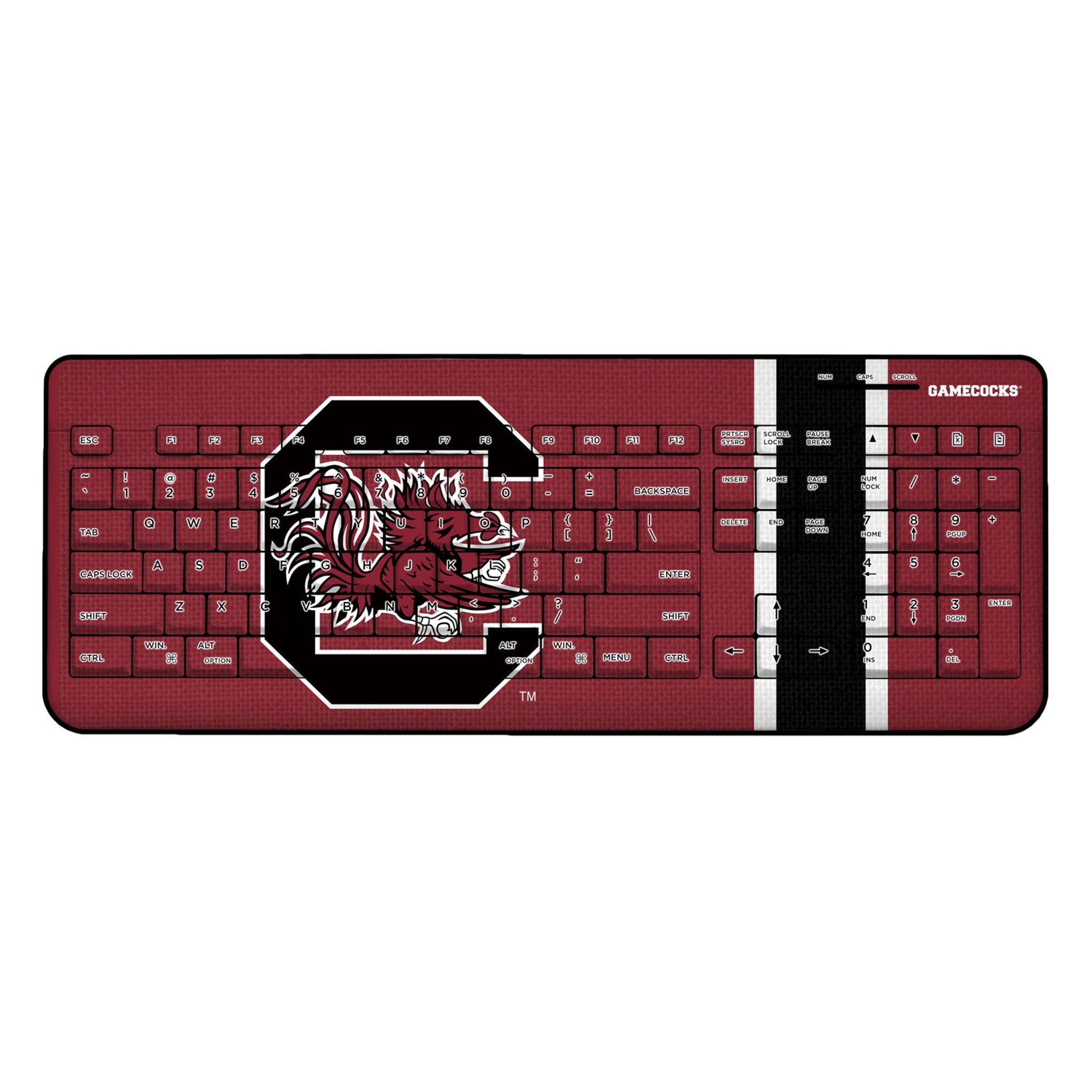 University of South Carolina Gamecocks Stripe Wireless USB Keyboard