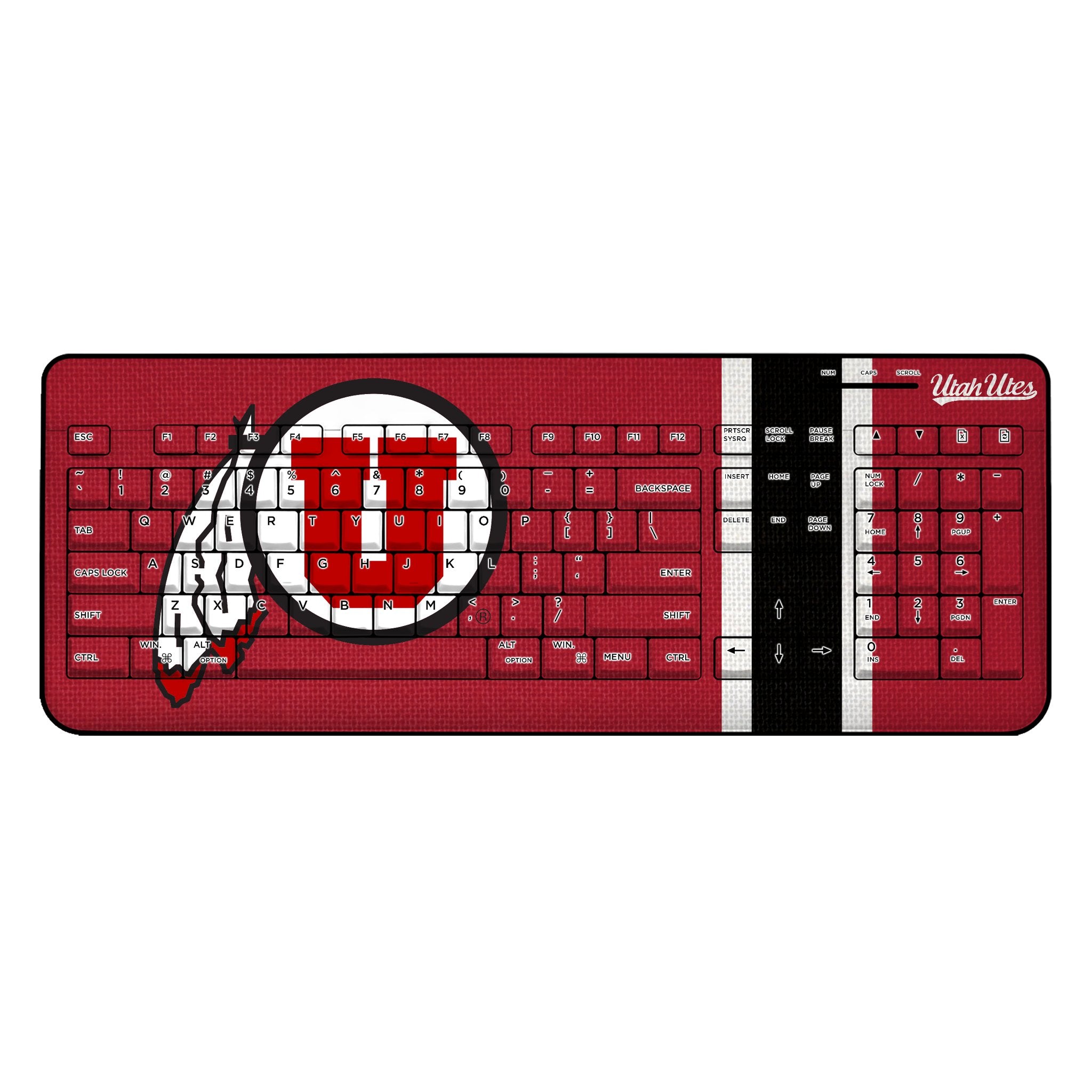 University of Utah Utes Stripe Wireless USB Keyboard