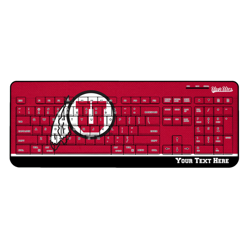 University of Utah Utes Personalized Endzone Solid Wireless USB Keyboard
