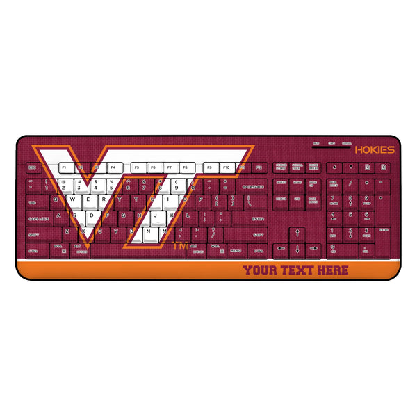 Virginia Tech Hokies Personalized Endzone Solid Wireless USB Keyboard