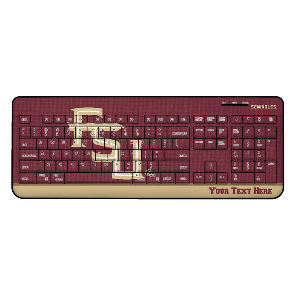 Florida State University Seminoles Athletic Wordmark Personalized Endzone Solid Wireless USB Keyboard