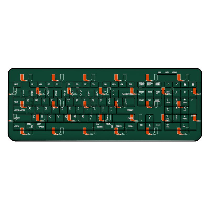 University of Miami Hurricanes Fashion Pattern Wireless USB Keyboard