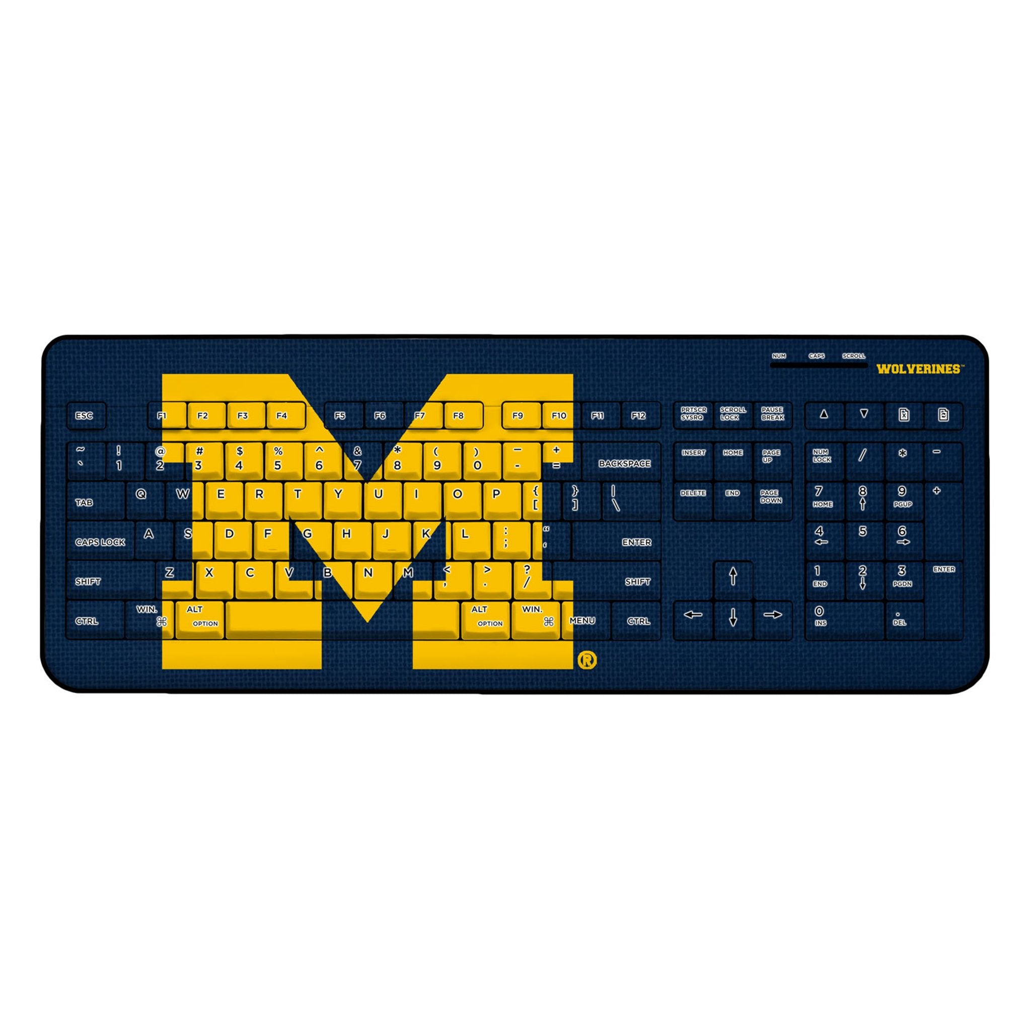 University of Michigan Wolverines Solid Wireless USB Keyboard