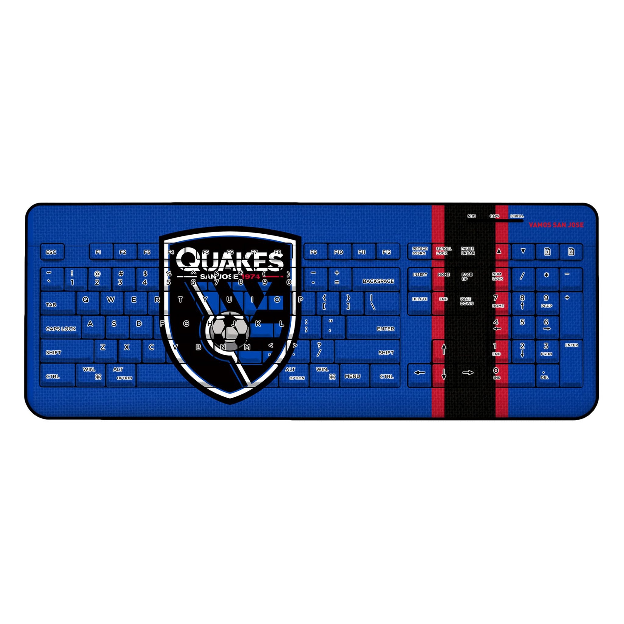 San Jose Earthquakes   Stripe Wireless USB Keyboard
