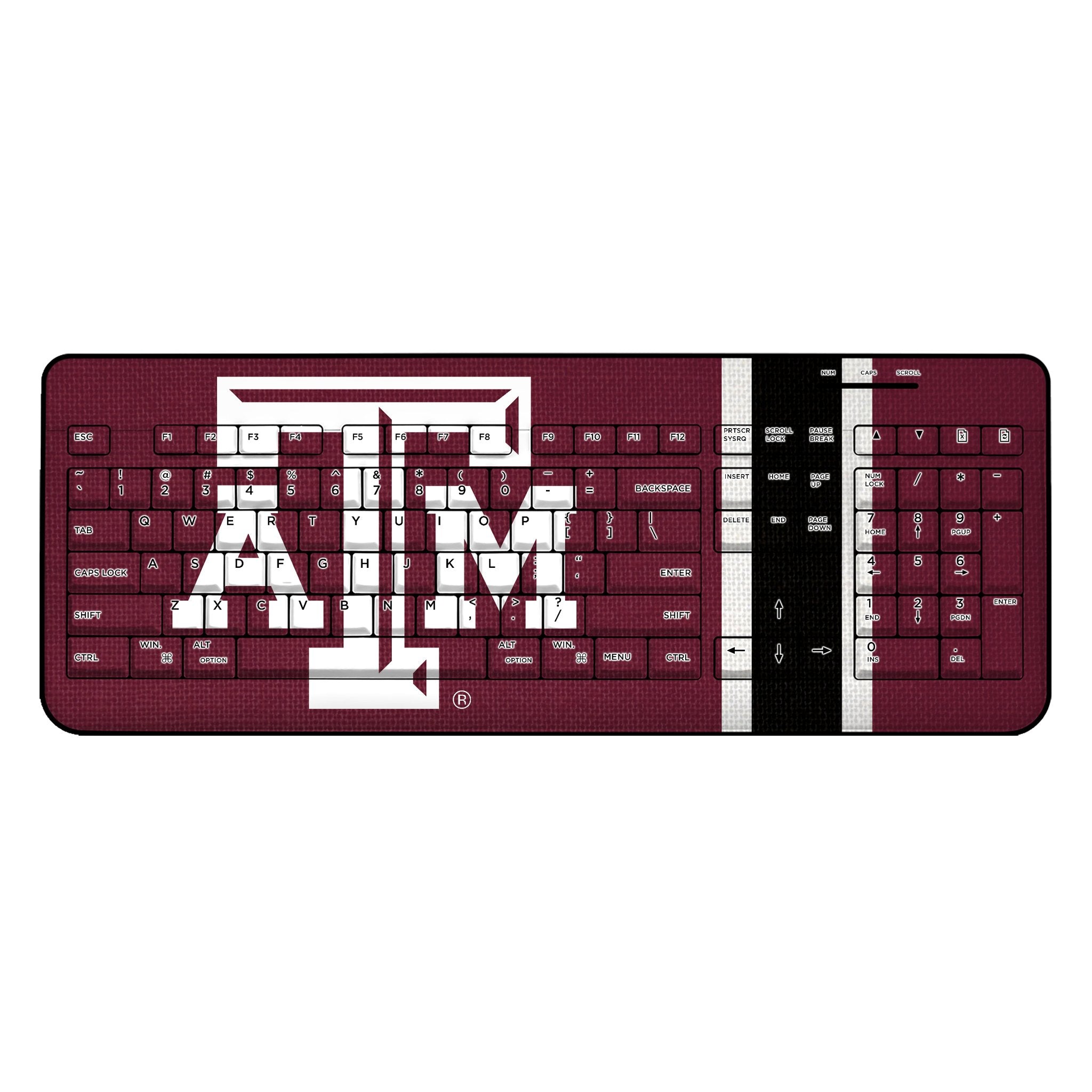 Texas A&M University Aggies Stripe Wireless USB Keyboard