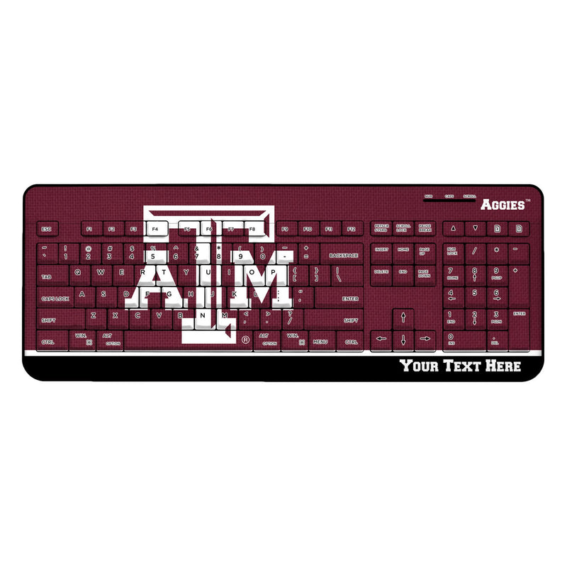 Texas A&M University Aggies Personalized Endzone Solid Wireless USB Keyboard
