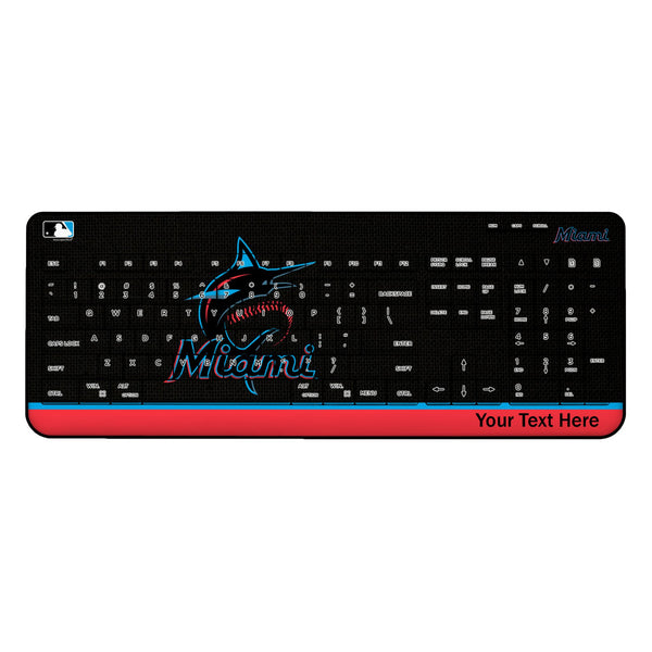 Miami Marlins Personalized Endzone Solid Wireless USB Keyboard