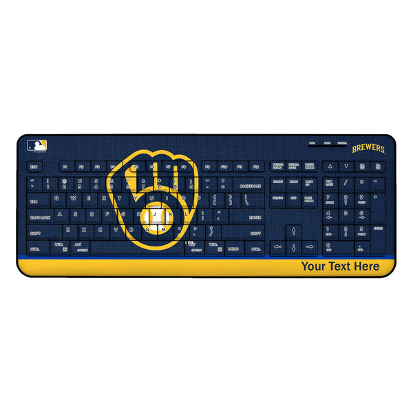 Milwaukee Brewers Personalized Endzone Solid Wireless USB Keyboard