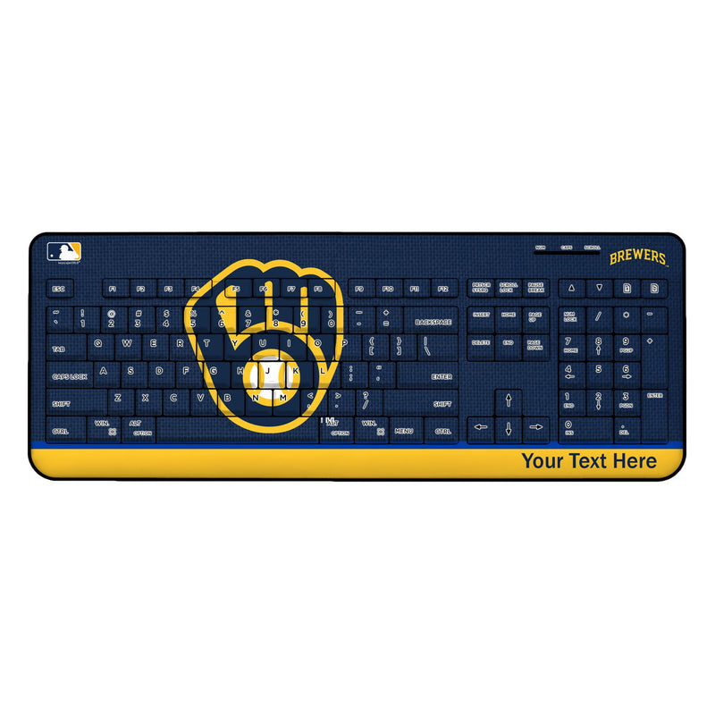 Milwaukee Brewers Personalized Endzone Solid Wireless USB Keyboard