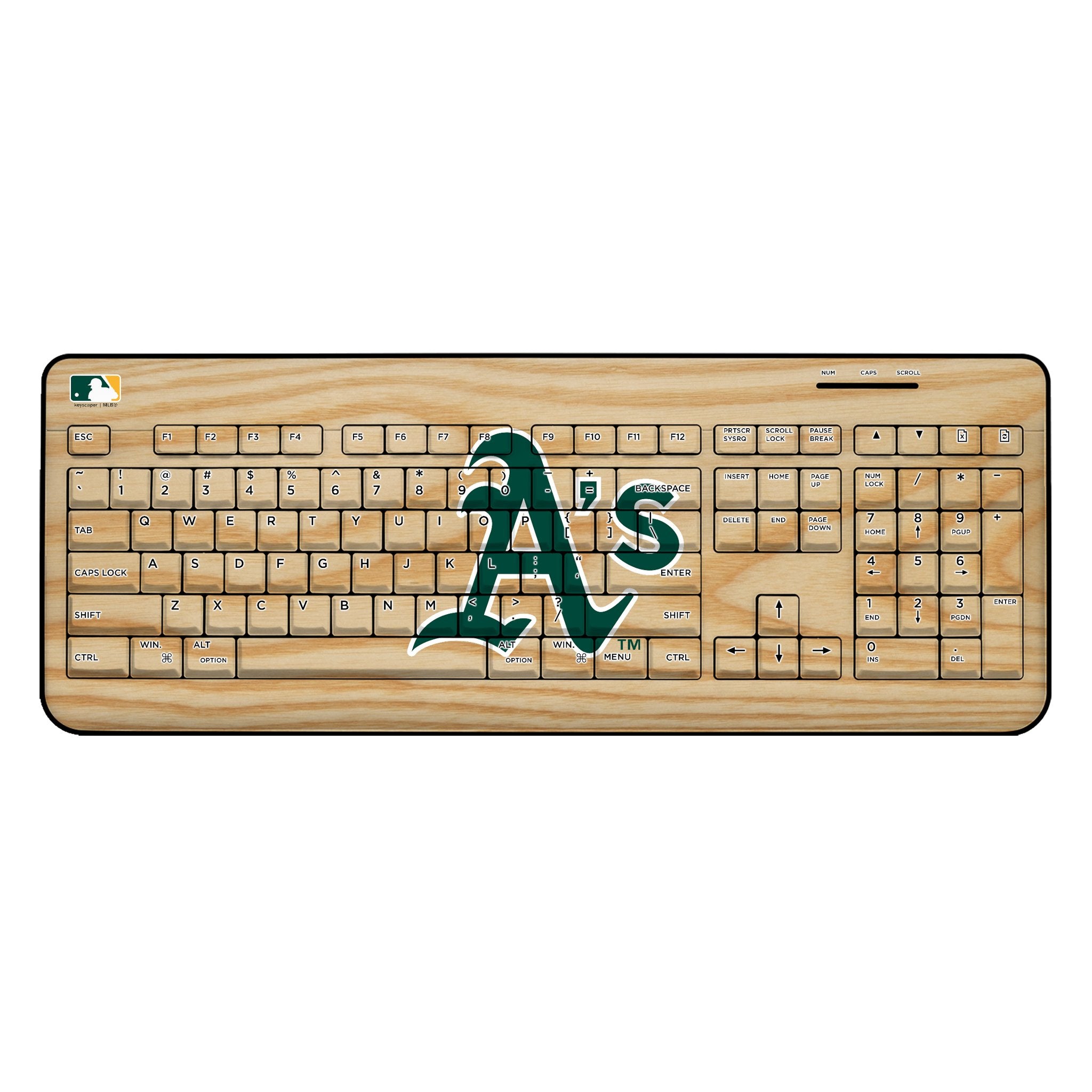 Oakland Athletics Baseball Bat Wireless USB Keyboard