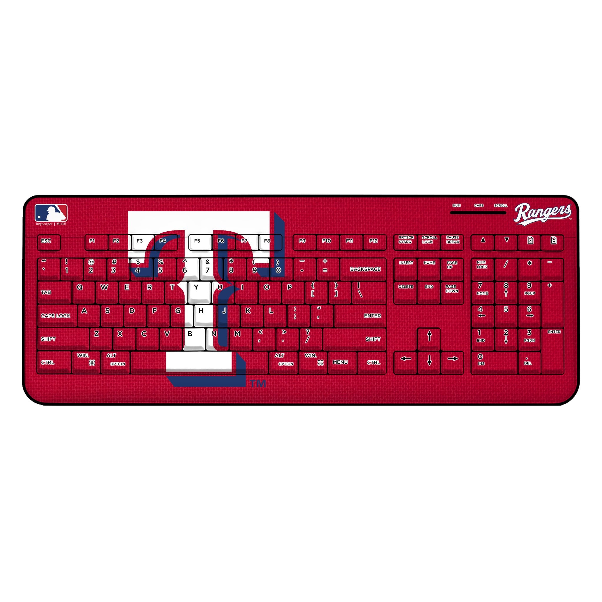 Texas Rangers Solid Wireless USB Keyboard