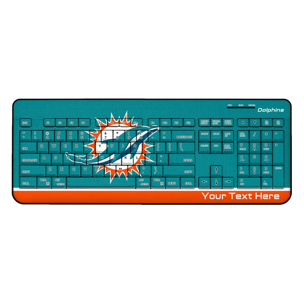 Miami Dolphins Personalized Endzone Solid Wireless USB Keyboard
