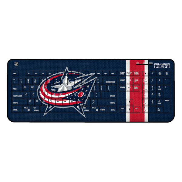 Columbus Blue Jackets Stripe Wireless USB Keyboard