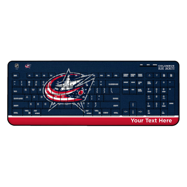Columbus Blue Jackets Personalized Endzone Solid Wireless USB Keyboard