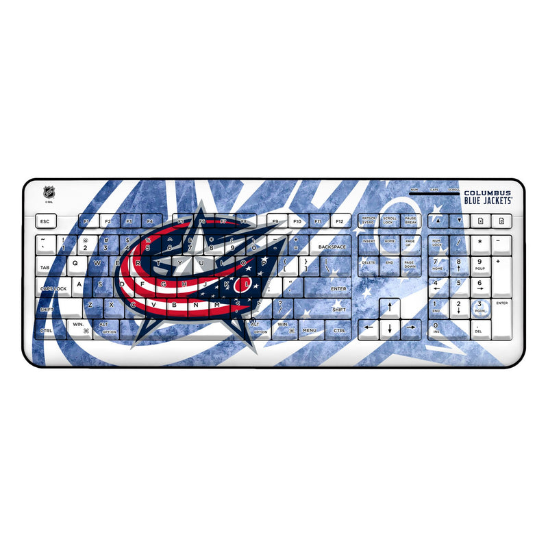 Columbus Blue Jackets Ice Tilt Wireless USB Keyboard