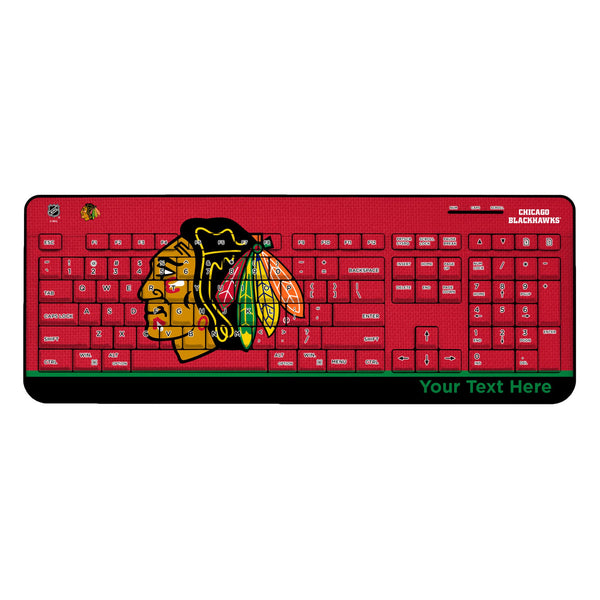Chicago Blackhawks Personalized Endzone Solid Wireless USB Keyboard
