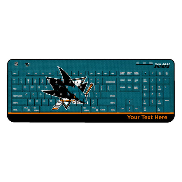 San Jose Sharks Personalized Endzone Solid Wireless USB Keyboard