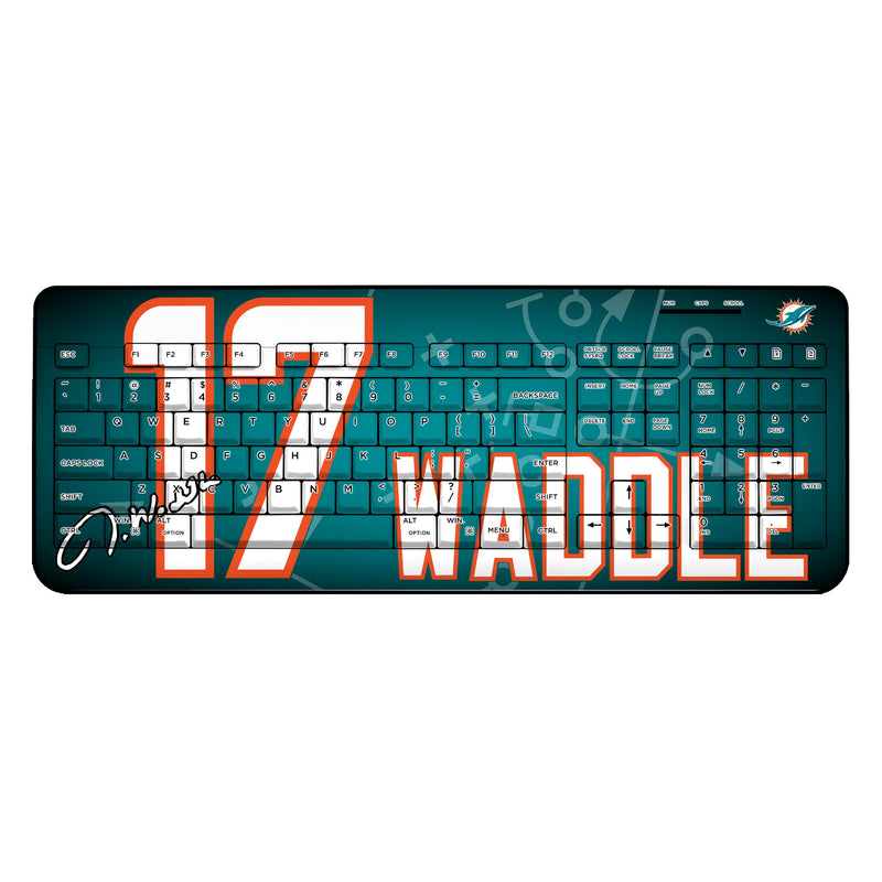 Jaylen Waddle Miami Dolphins 17 Ready Wireless USB Keyboard