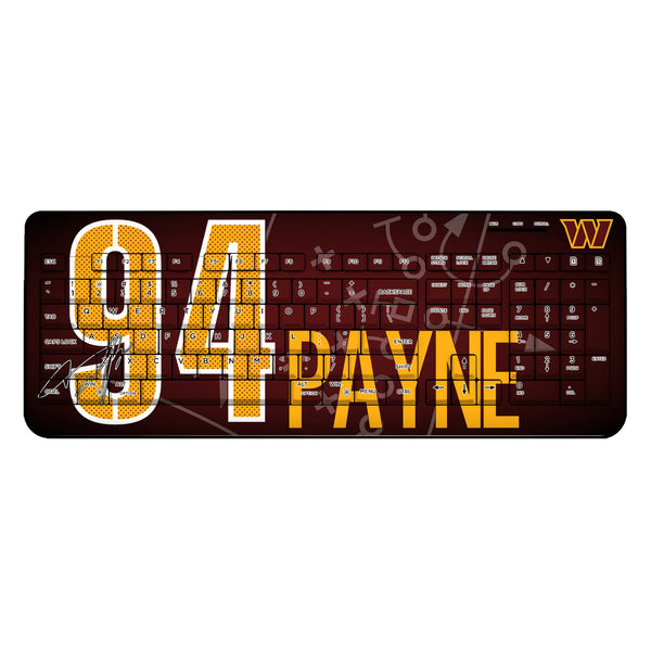 Daron Payne Washington Commanders 94 Ready Wireless USB Keyboard