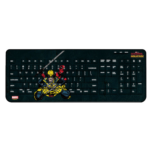 Marvel Deadpool Wolverine Badge Wireless USB Keyboard