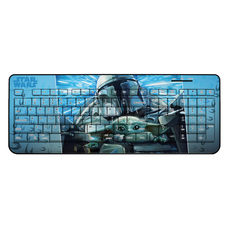 Star Wars: The Mandalorian Grogu and Din Djarin Portrait Wireless USB Keyboard