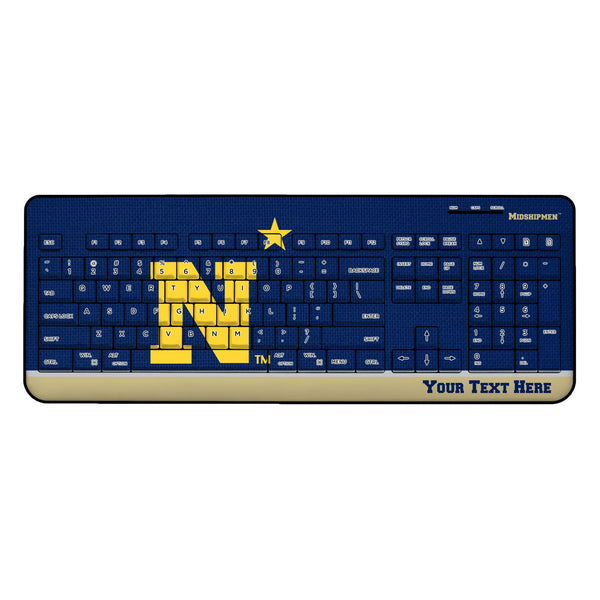 United State Naval Academy Midshipmen Personalized Endzone Solid Wireless USB Keyboard