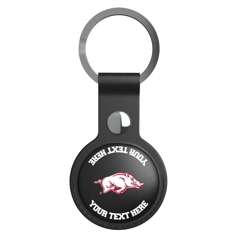 University of Arkansas Fayetteville Razorbacks Personalized Insignia AirTag Black Airtag Holder