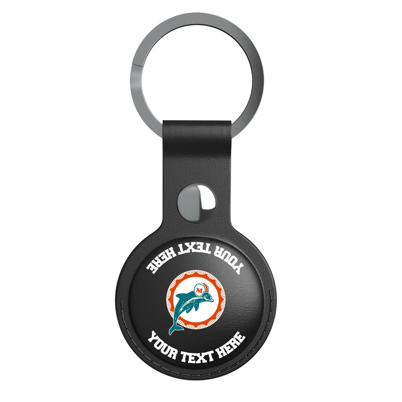Miami Dolphins 1966-1973 Historic Collection Personalized Insignia AirTag Black Airtag Holder